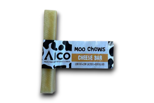 Medium dog chew treat, with cow print packaging.