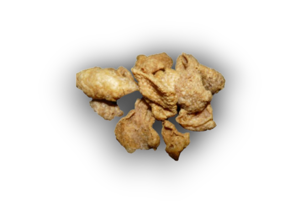 Pile of Chicken 'n Chips treats on a clear background.