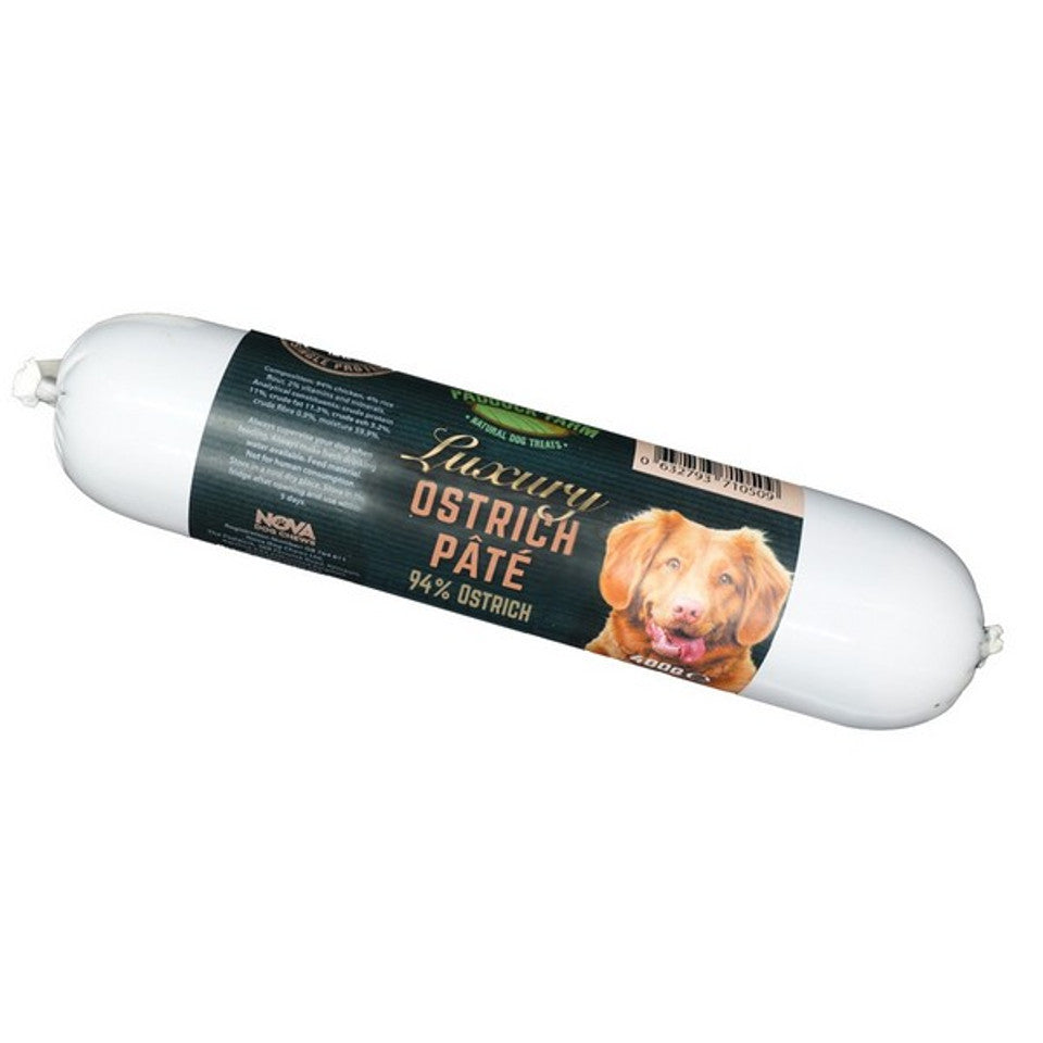 Studio image of the Nova Ostrich Pate on a log.