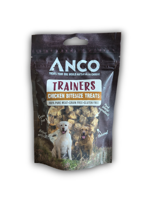 Studio image of the Anco Trainers Chicken bitesize treats.