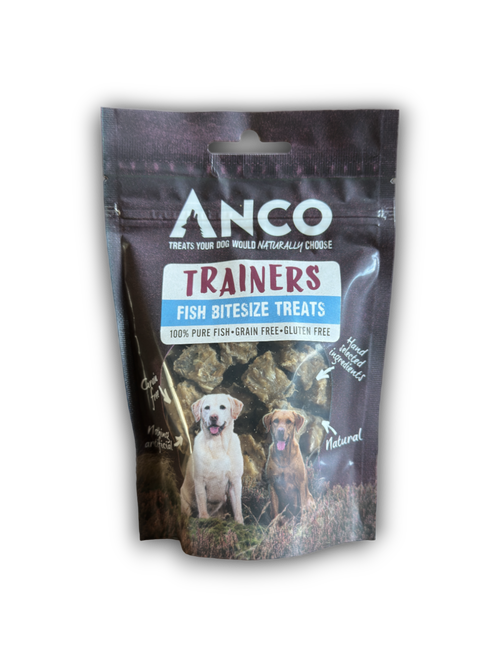 A studio image of the Anco Trainers fish treats.