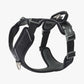 Stock image of the Comfort Walk Pro in Black, a harness with two lead attachments and a handle, on a white background.