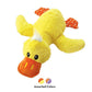 Stock image of the KONG Comfort Jumbo Duck, a big laying duck yellow plush.