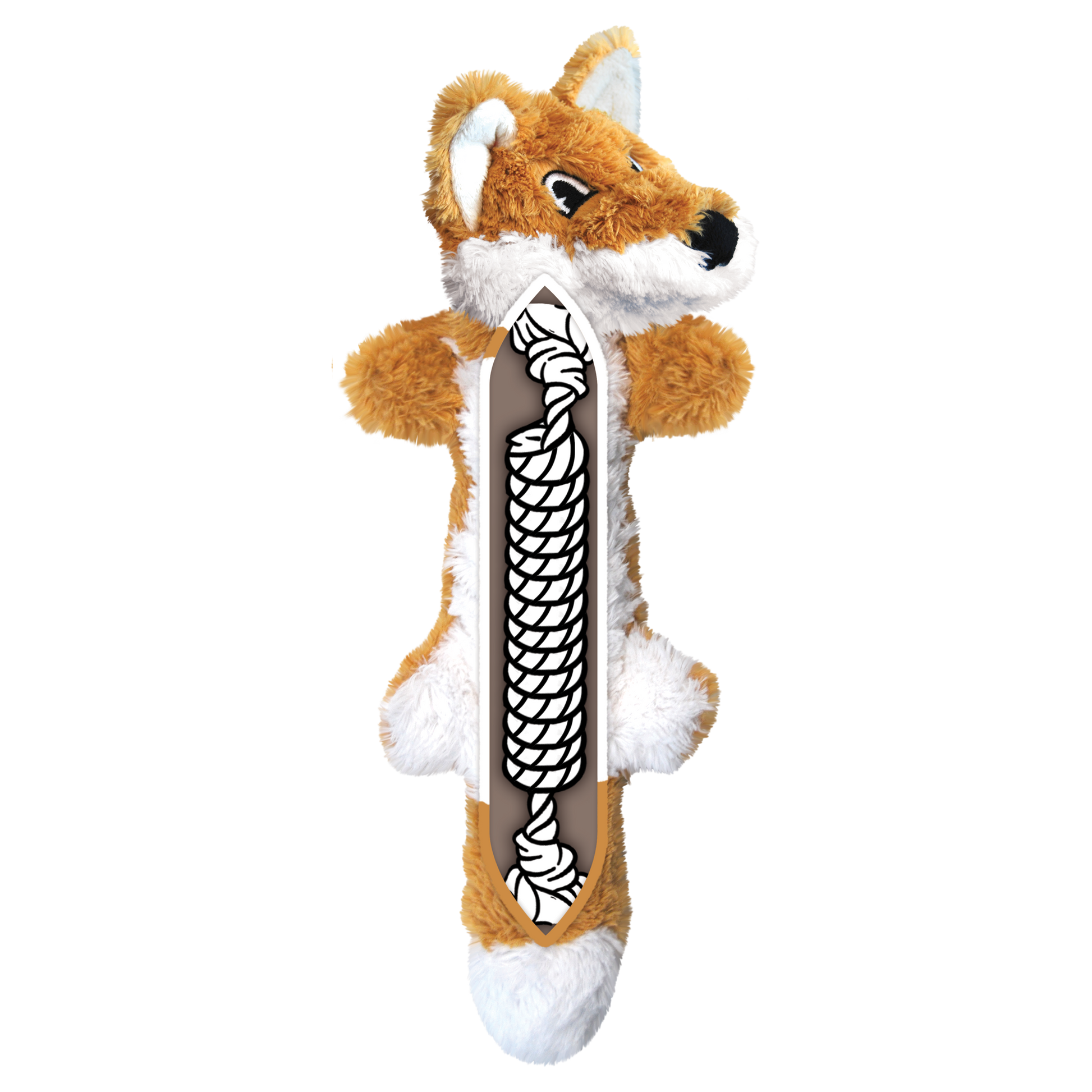 Diagram of the Scrunch Knot Fox, showing the inside with a rope.