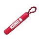 Stock image of the Signature Stick with Rope, a red toy with rope on the end and KONG branding.