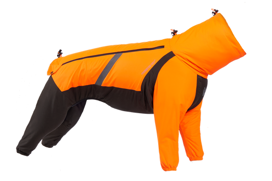 Stock image of the Orange Fjord Overall on a white background.