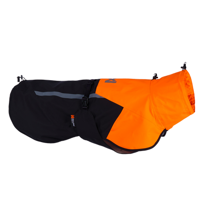 Stock image of the Fjord Jacket 2.0 with two-tone colours in black and orange, featuring reflective details.