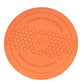 Orange Flying Disc, with hexagonal pattern and Non-stop dogwear Logo on a white background.