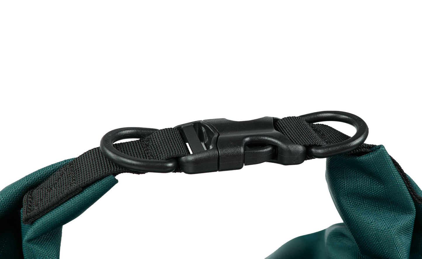 Close-up of the Multiuse Bag, showing a buckle on a white background.