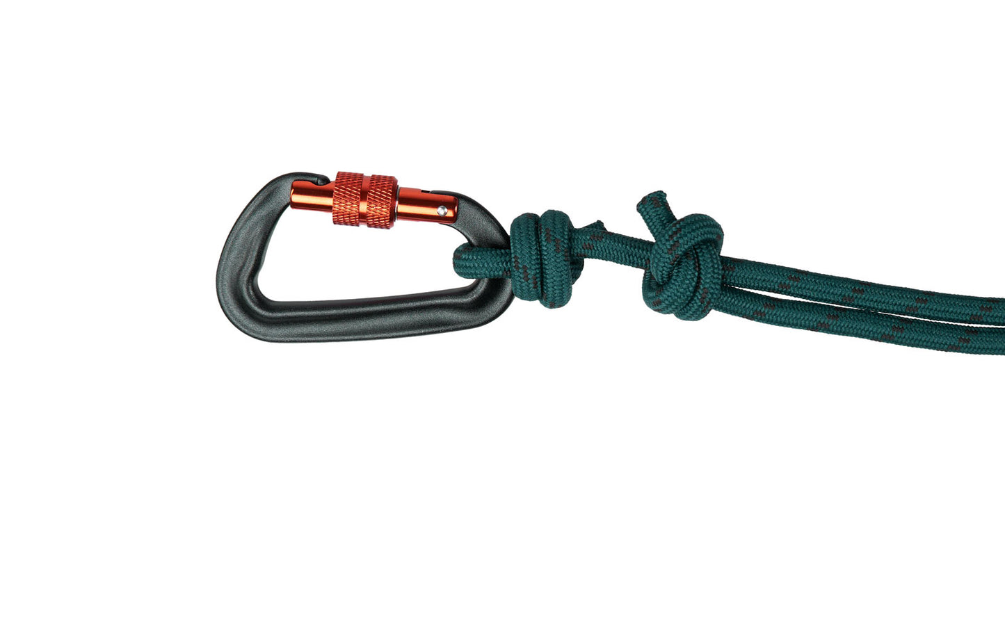 Carabiner detail of the Multuse Bag, on a white background.