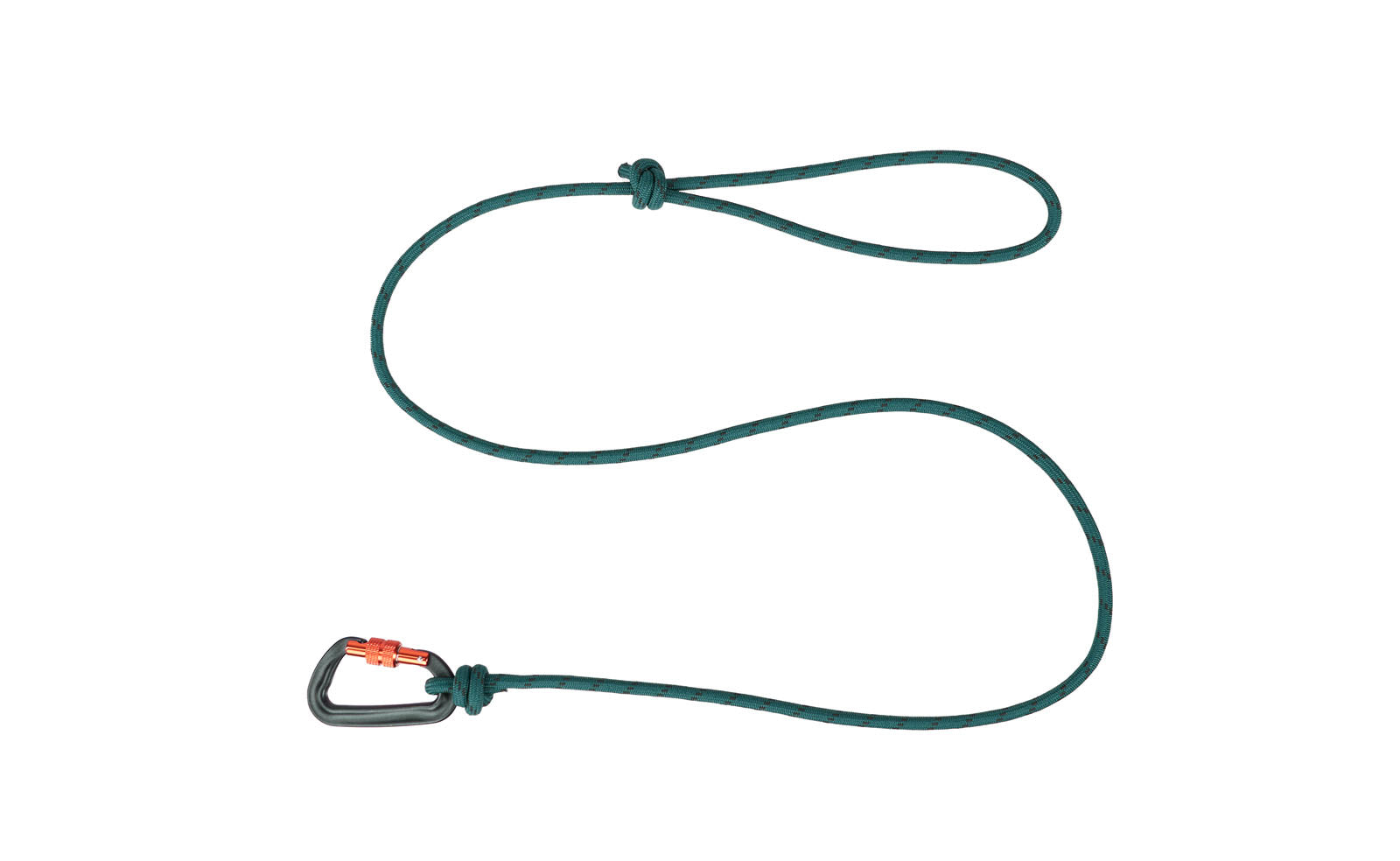 Detachable rope can be transformed into a dog lead, with a rope handle and carabiner at the end.