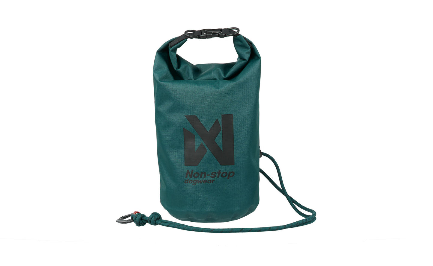 Stock image of the Multiuse Bag, a teal coloured, Non-stop branded bag, on a white background.