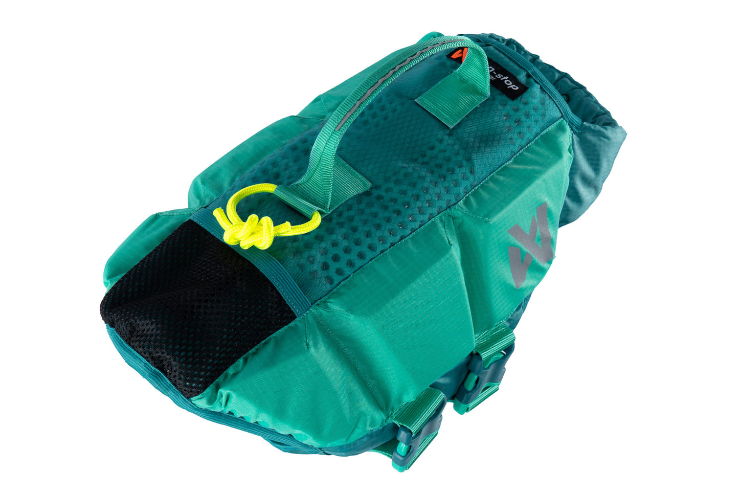 Stock image of the Protector Life Jacket, the top of the lifejacket against a white background showing the handle.