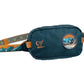 Stock image of the Rachel Pohl Trail Quest Storage Pack, a teal and oak pack with mountainous details along the straps.