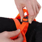 Stock image of the Dog Rescue Sling, showing a dog being buckled into the sling.