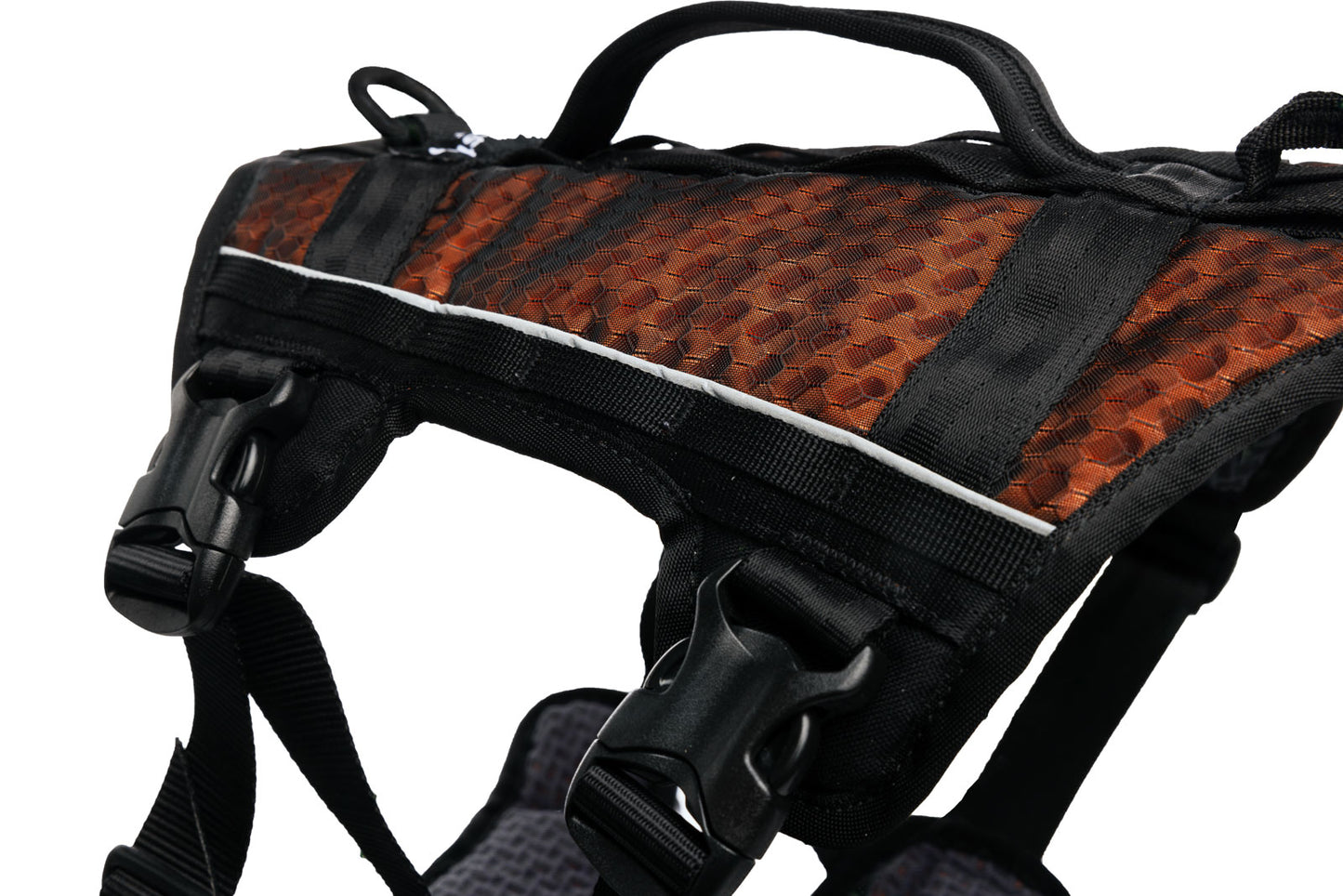 Stock image of the Rock Harness Long, showing an up close shot of the HexiVent material.