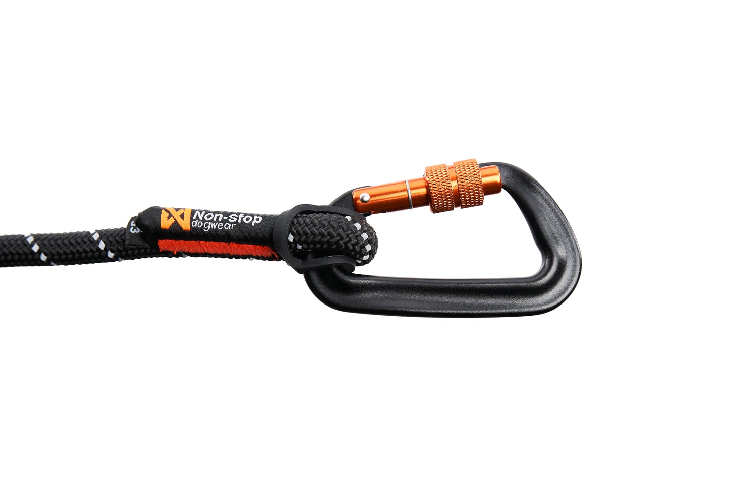 Stock image of the Rope Lead, showing the carabiner with Non-stop branding, against a white background.