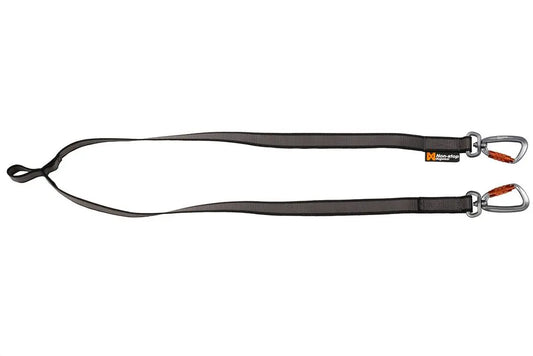 Stock image of the Touring Bungee Lead, a double dog lead with two carabiners.