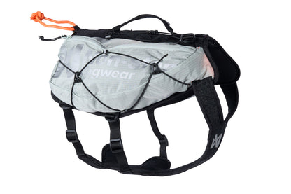 Stock image of the Trail Light Backpack, a grey backpack with Non-stop branding along the side, against a white background.