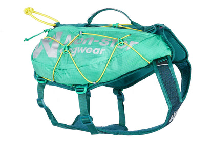Stock image of the Trail Light Backpack, a teal backpack with Non-stop branding along the side, against a white background.