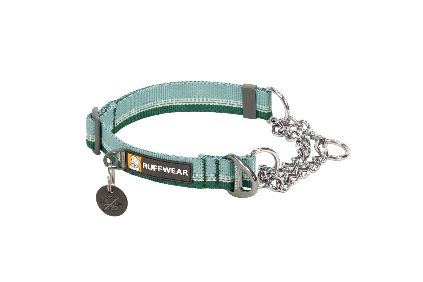 A studio image of the Ruffwear Chain Reaction collar in River Rock Green.