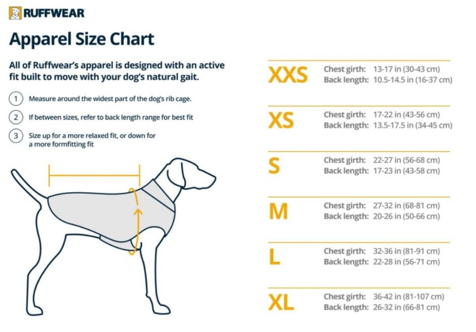 Sizing image for the Climate Changer Fleece Vest.