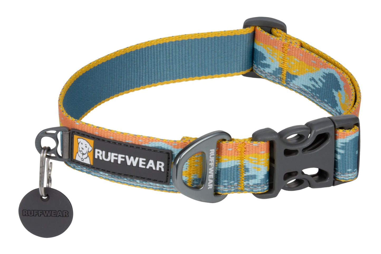 A studio image of the Ruffwear Crag Collar in Rising Wave.