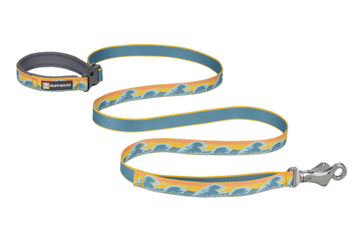 Stock image of the Crag Lead in Rising Wave, on a white background, featuring wave designs across the length.