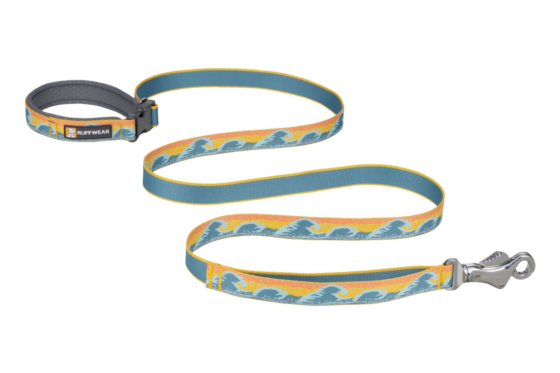 Stock image of the Crag Lead in Rising Wave, on a white background, featuring wave designs across the length.