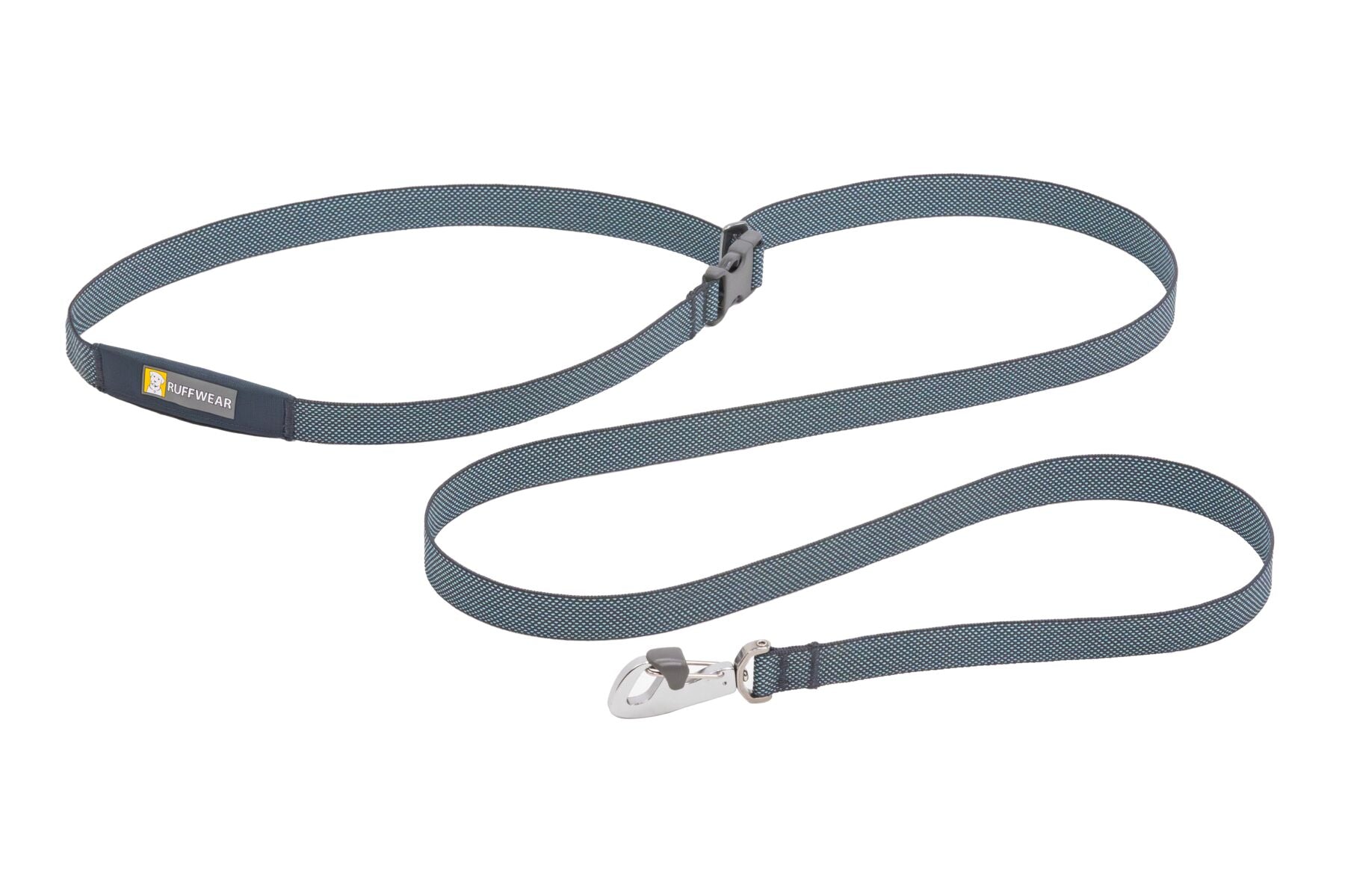 Stock image of the Flagline Leash in Basalt Grey, on a white background.