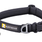 Stock image of the Front Range Collar in Basalt Grey, an everyday collar with a gradient from light to dark, with Ruffwear branding.