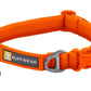 Stock image of the Front Range Collar in Blaze Orange, an everyday collar with a gradient from light to dark, with Ruffwear branding.