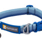 Stock image of the Front Range Collar in Coastal Fade, an everyday collar with a gradient from light to dark, with Ruffwear branding.