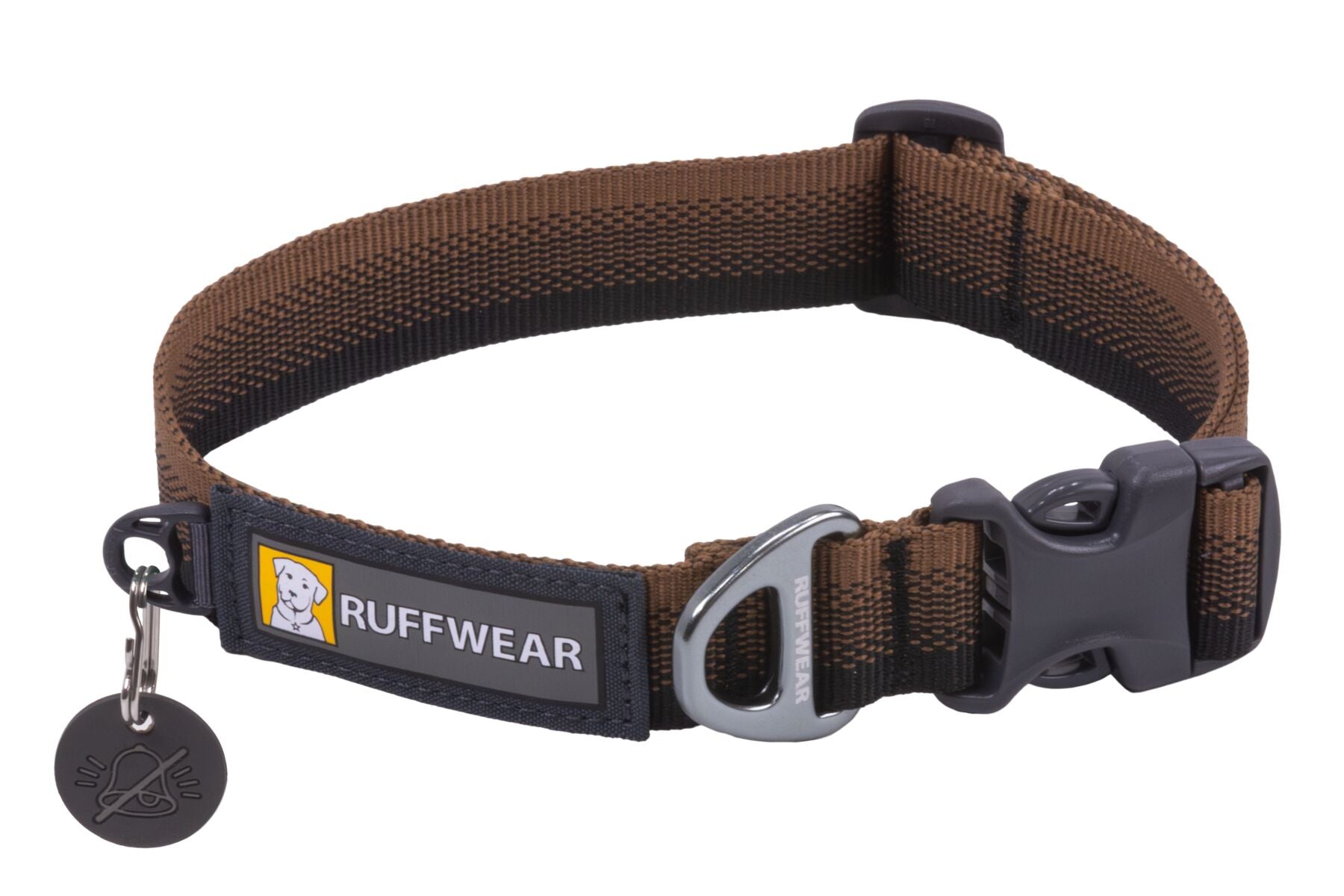 Stock image of the Front Range Collar in Midnight Fade, an everyday collar with a gradient from light to dark, with Ruffwear branding.