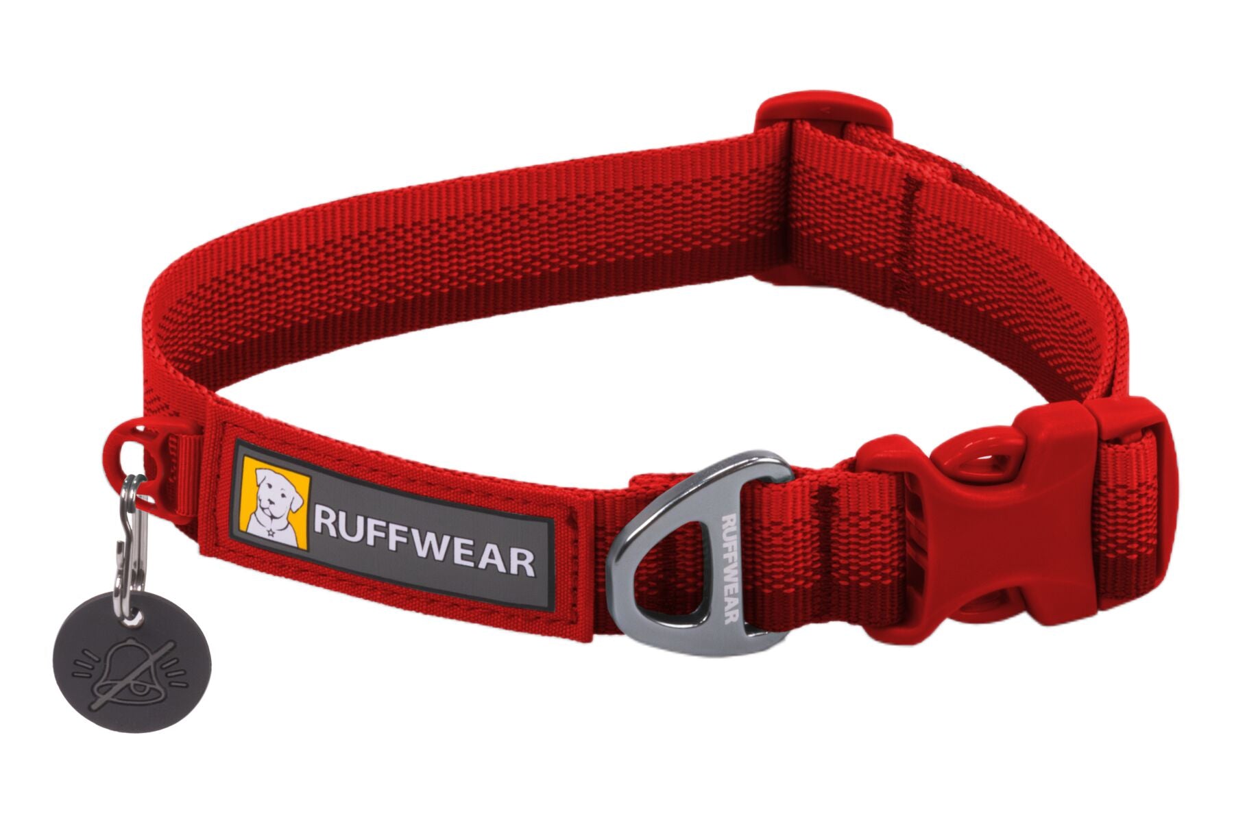 Stock image of the Front Range Collar in Red Canyon, an everyday collar with a gradient from light to dark, with Ruffwear branding.