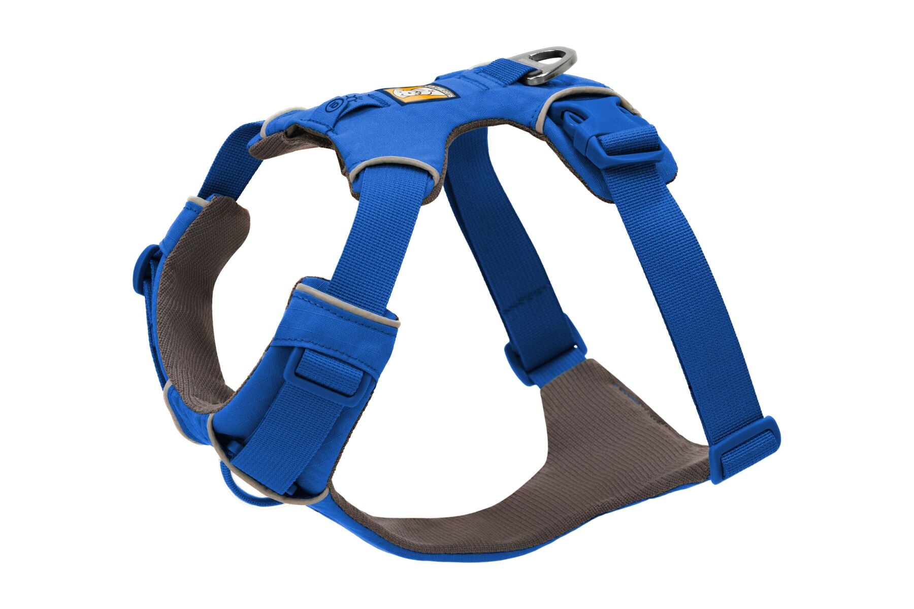 Stock image of the Front Range Harness in Blue Pool, a harness with a D-ring and front clip, on a white background.