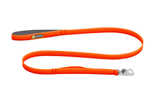 Stock image of the Front Range Lead in Blaze Orange, an everyday lead with a fading pattern along the length, against a white background.