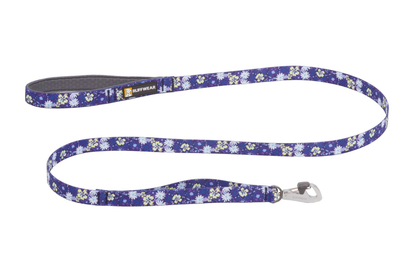 Stock image of the Front Range Lead in Wildflower, a purple lead with floral patterns, on a white background.