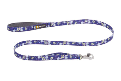 Stock image of the Front Range Lead in Wildflower, a purple lead with floral patterns, on a white background.