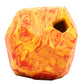 Stock image of the Gnawt-a-Rock in Salamander Orange, an irregular shaped dog toy with a hole in it, against a white background.