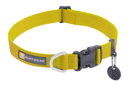 Stock image of the Hi & Light Lichen Green collar, a lightweight, everyday collar, on a white background.