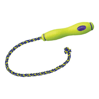 Stock image of the KONG Air Fetch Stick on a rope, against a white background.