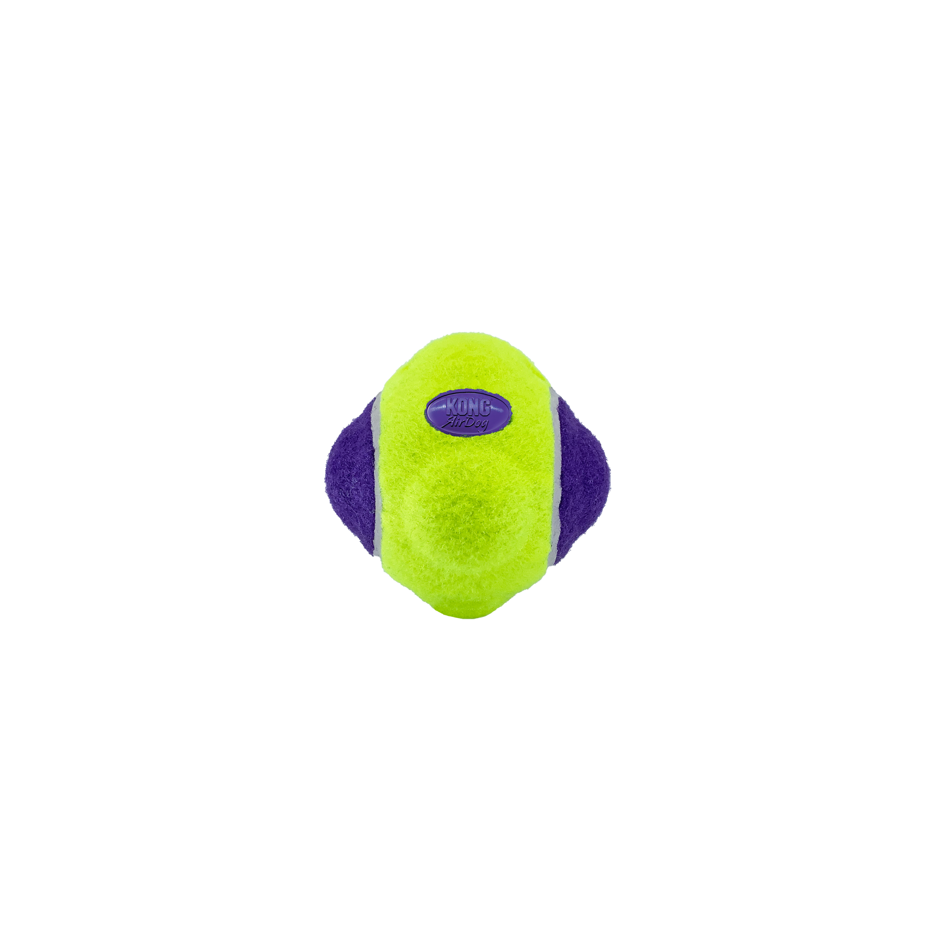 Stock image of the KONG Air Squeaker Knobby Ball, a tennis material against a transparent background.