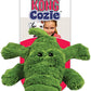 Stock image of the Cozie Ali Alligator, a green alligatior plush toy, on a white background.