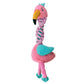 Stock image of the KONG Knots Twists Flamingo, a plush flamingo toy with a rope neck, against a white background.