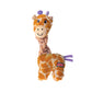 Stock image of the KONG Knots Twists Giraffe, a plush giraffe toy with a rope neck, against a white background.