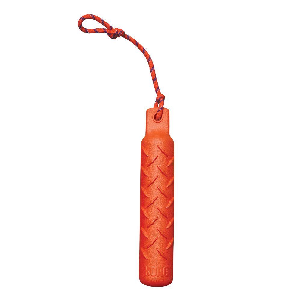 Stock image of the Training Dummy, an orange KONG branded toy, on a white background.
