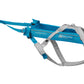 Stock image of the Freemotion Harness, a blue and grey canicross harness with Non-stop branding.