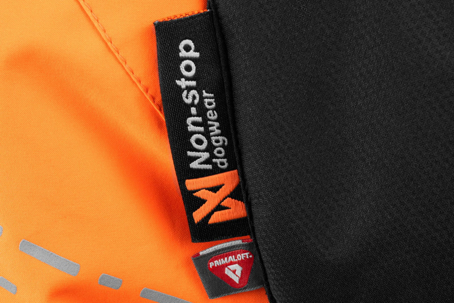 Details of the Glacier Jacket v2, showing the Non-stop branding.