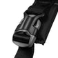 Detailed photo of the buckles of the harness, on a white background.